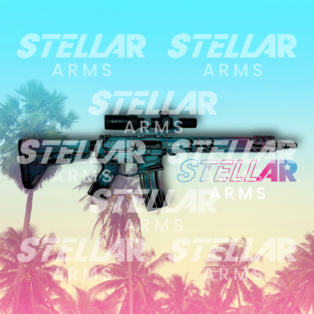 Stellar Arms Limited Edition Digital Artwork - Stellar Arms Palm Trees Logo