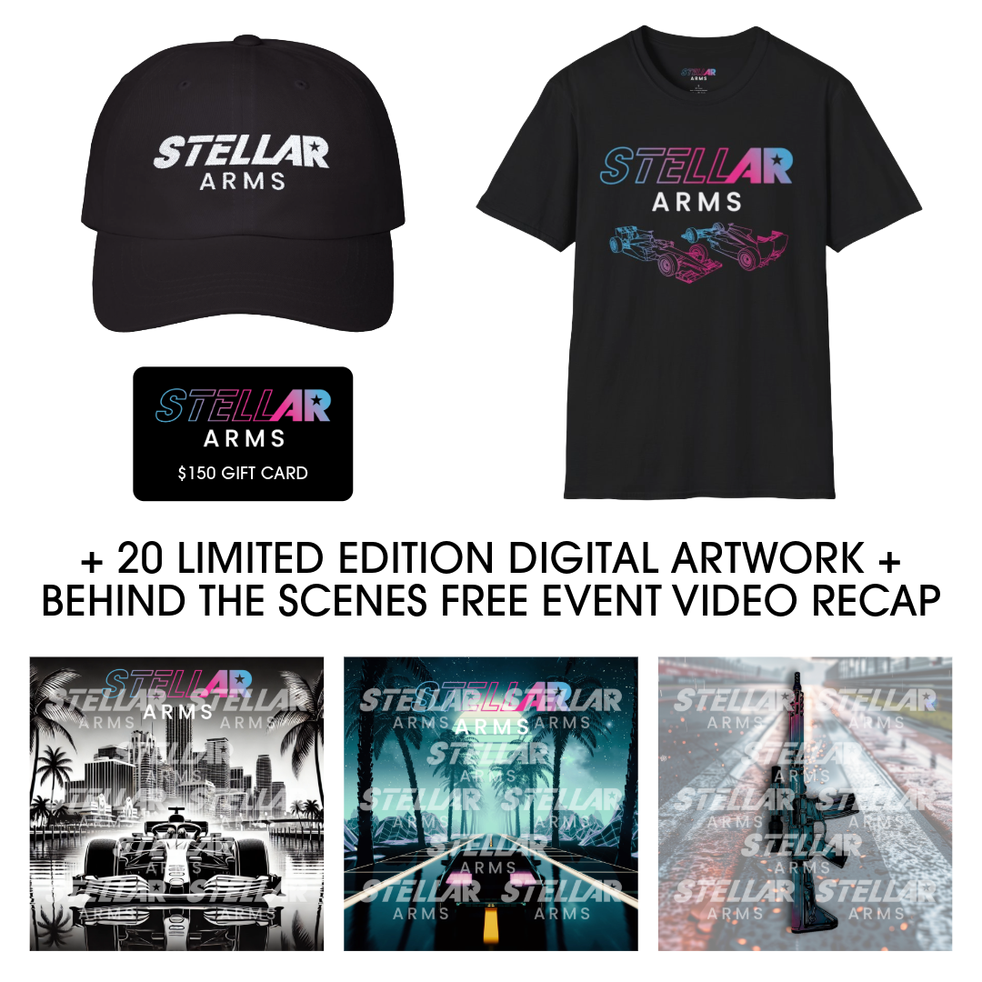 T-Shirt + Hat + 20 Limited Edition Digital Artwork + $150 Gift Stellar Gift Card + Behind the Scenes Free Event Recap Video